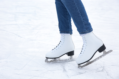 ice skates on ice