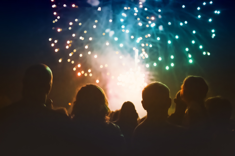 group of people watching fireworks