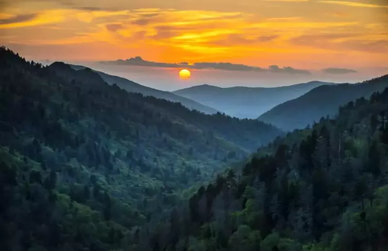 Sunset over the Great Smoky Mountains