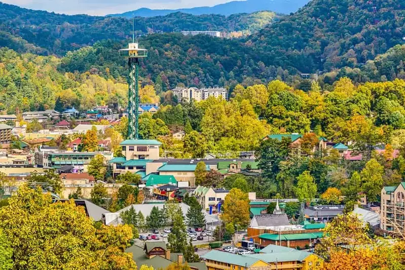 beautiful photo of Gatlinburg taken from Gatlinburg cabin