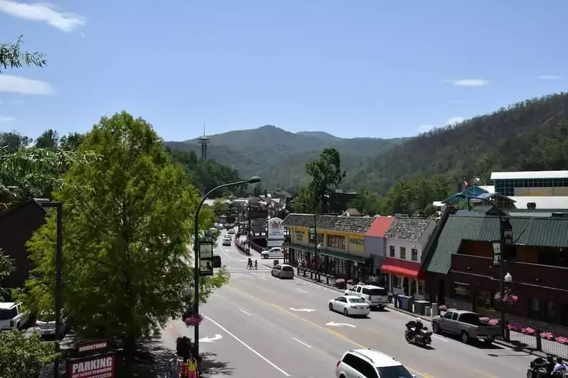 View of downtown Gatlinburg TN