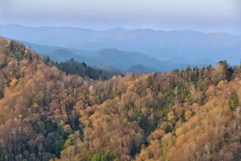 View of the Great Smoky Mountains National Park from Newfound Gap