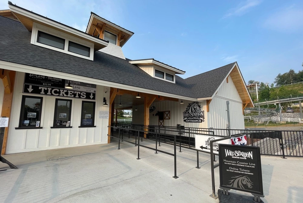 ticket windows and Wild Stallion at SkyLand Ranch