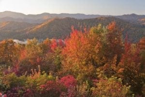 Smoky Mountains with beautiful fall colors