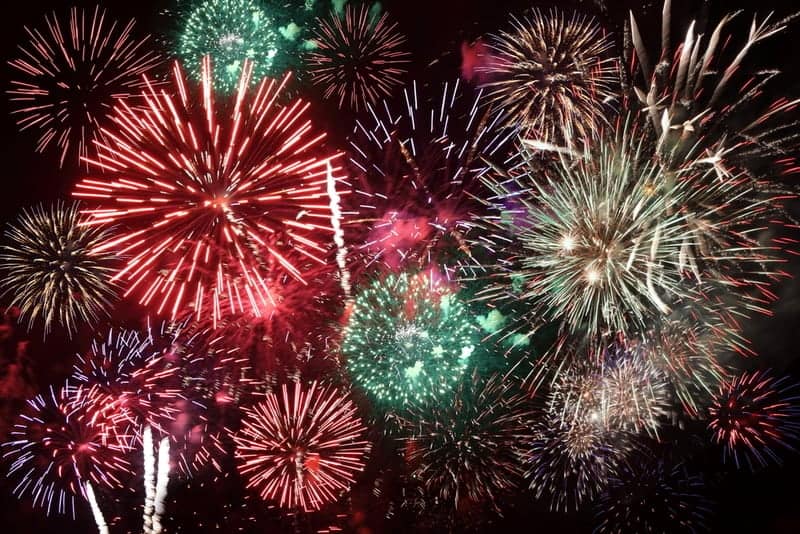 Big fireworks display in downtown Gatlinburg