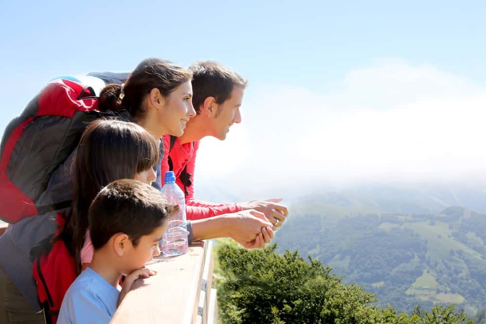 Happy family enjoying the view on a Smoky Mountain Vacation