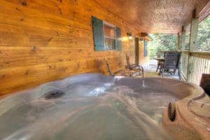 Hot tub at Wild Thing 1 bedroom cabin rental in Gatlinburg TN