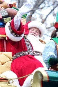 santa claus on parade float