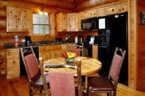 kitchen in a gatlinburg cabin
